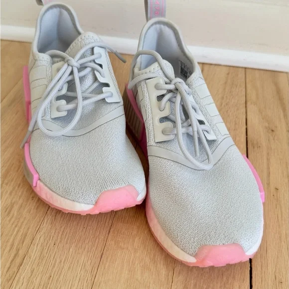 Women's Gray and Pink Adiadas Sneakers - Picture 3 of 3